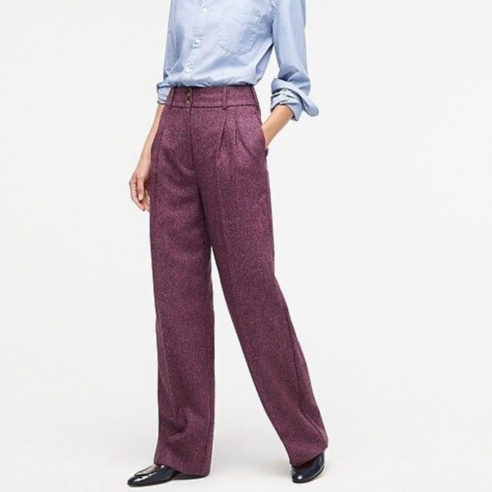 ISO J.Crew Wide-leg Pleated Pant in Wool